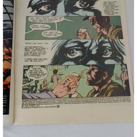DC Comics Saga of the Swamp Thing Issue #44 1986 Alan Moore Newsstand Variant - Picture 7 of 8